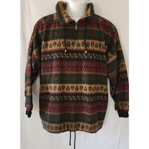 VTG 90's NWT Energie Fleece Pullover w/ High Collar Zipper Neck,Pockets Womens S